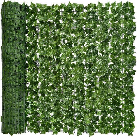 Clôture artificielle en lierre 50 x 300 cm – Brise-vue durable pour jardin, protection de la vie privée extérieure, décoration verte (1/5)