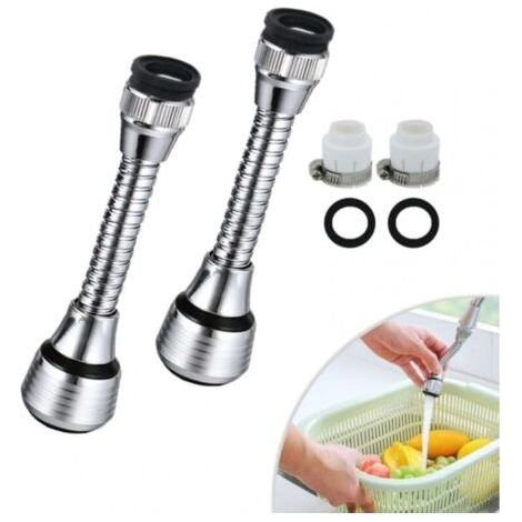 Set of 2 360° Swivel Faucet Aerators - Water Saver, Adapter Included, Suitable for Various Kitchen and Bathroom Faucets (1/5)