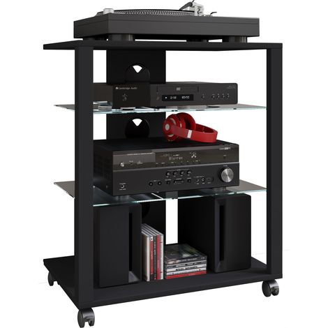 Hifi Muebles Rack Glass Phono Folas Rolls 70x60x41 - VCM