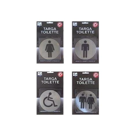 TARGHETTA TOILETTE ADESIVA IN ALLUMINIO