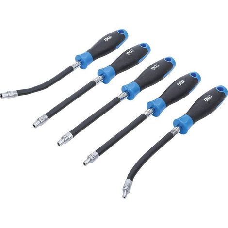 Tournevis Flexible 5 pcs - Profil E4 à E8, Lame 150 mm - Poignée Ronde Ergonomique - Maniabilité et Précision - D-Work