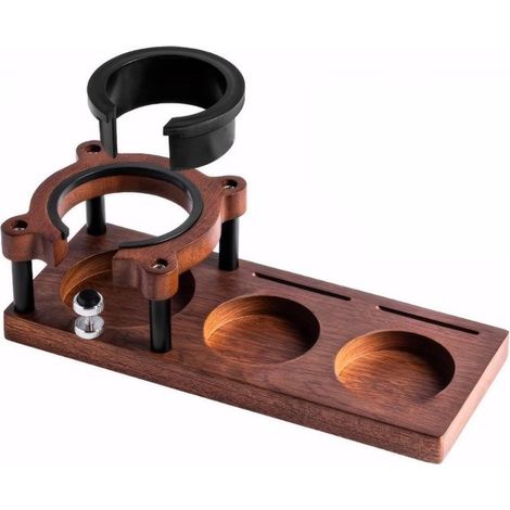 Espresso Tamperstation aus Massivholz Höhenverstellbar von 51 58 mm, Kaffeetamper und tragbarer Griffhalter Rutschfester, multifunktionaler Kaffe (1/5)