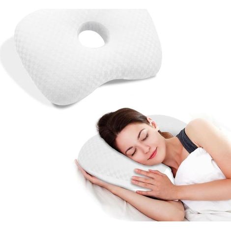 Coussin d'oreille – Un coussin latéral ergonomique qui ne comprime pas les oreilles et réduit l'inflammation et les escarres. Blanc- (1/5)