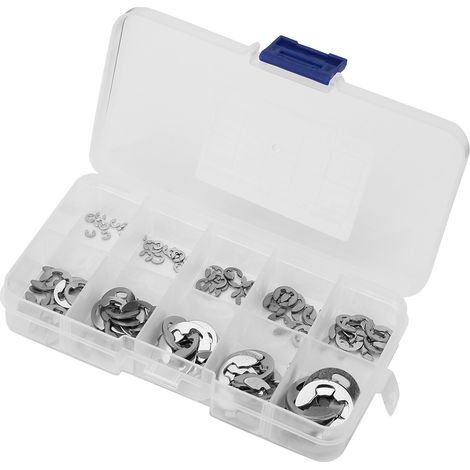 Kit de 120 circlips en acier inoxydable 304, clips de retenue, diamètres 1,5 mm et 10 mm. (1/5)