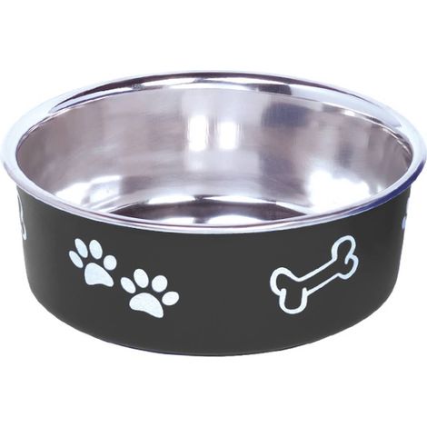 Nobby® Hunde Edelstahlnapf FUSION L Schwarz rutschfest Ø 20 cm ca. 1.800 ml