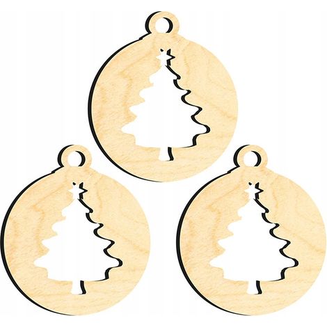 Weihnachtsbaumschmuck aus Holz Z20 3-tlg. (1/3)