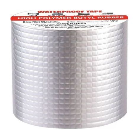 Ruban D Etanchéité Autocollant - Caoutchouc Butyle - Film Aluminium - Pour Toit Fissures Rebord Fenêtre - 10 Cm X 5 M (1/5)