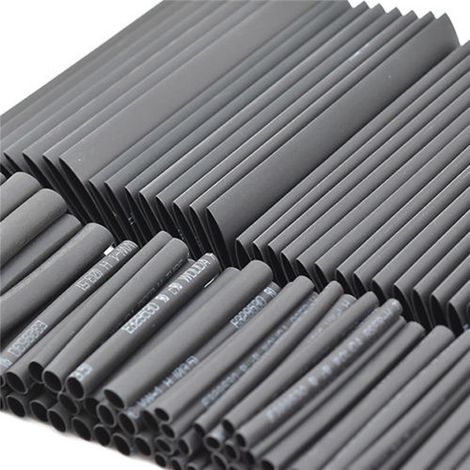 127PCS Black Eco-friendly Heat Shrink Tubing Kit (Bagged) Wire Insulation Heat Shrink Tubing PE Heat Shrink Tubing