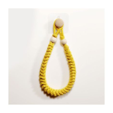 1 toallero amarillo, soporte para papel higiénico, toallero de madera con cuerda de yute retro para baño y cocina.