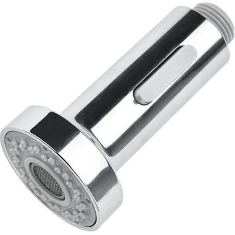 Tête de robinet extensible - Tête de robinet de cuisine - Tête de pulvérisation - Raccord de robinet - Fixation de robinet - Universel G1/2 - Rallonge de robinet - 2 fonctions - ABS chromé - argent -  (1/5)