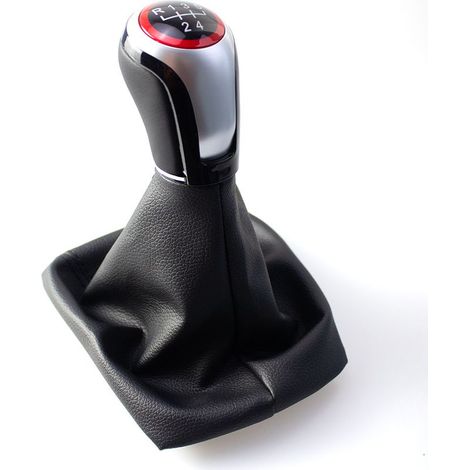 Pommeau de levier de vitesse personnalisé pour Skoda Octavia A5 A6, pommeau de levier de vitesse de remplacement, cache-poussière, kit rouge 6 vitesses, monobloc, kit de pommeau de levier de vitesse r (1/4)