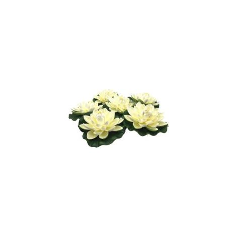 Fleurs de Lotus artificielles flottantes en mousse, avec ornements de nénuphars, blanc ivoire, parfaites pour le patio, l'étang, la piscine, l'aquarium, la maison, le jardin, la fête de mariage, la dé