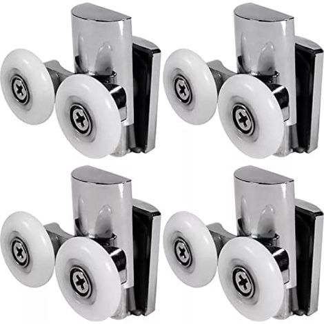 1 jeu de 4 roulettes pour porte de douche, convenant aux portes coulissantes par le haut ou par le bas. (1/5)