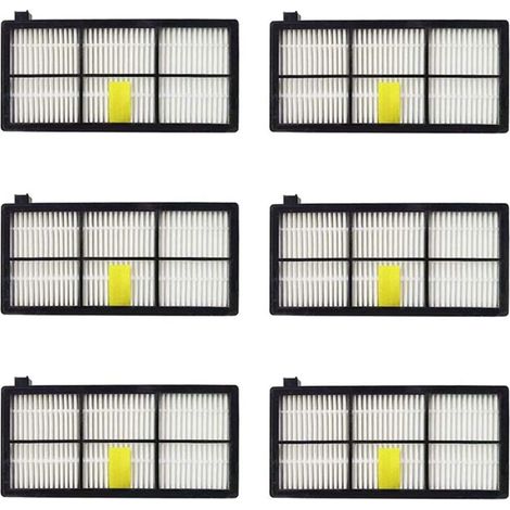 6 Pièces Filtres de Remplacement pour l'aspirateur iRobot 800 900 800 805 860 896 900 960 966 (1/5)