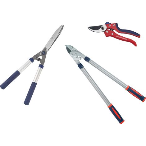 Ensemble de coupe tranchant en 3 pièces – Sécateurs, cisaille et ébrancheur (1/5)