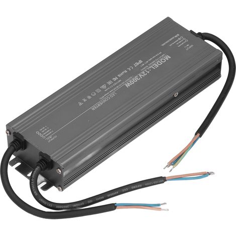 Alimentation LED étanche IP67 300W pour enseignes et affichage, tension constante 12V 25A, AC 170‑265V