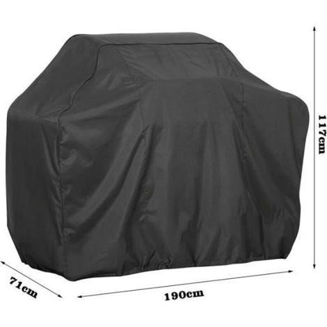 190x71x117cm - Large 75-inch waterproof, UV-resistant cover for Weber, Char-Broil, and Nexgrill barbecues.