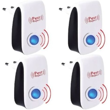 Pack de 4 Appareil Ultrason Souriset Rats Barrage aux Insectes Repulsif à Tue Mouche Electrique Anti Puissant ultrasons rongeurs (1/4)