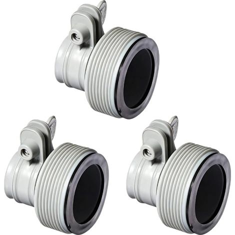 Lot de 3 adaptateurs de tuyau de piscine pour pompe à filtre à sable Intex - Connecteur en plastique de 3,2 cm - Gris (1/5)