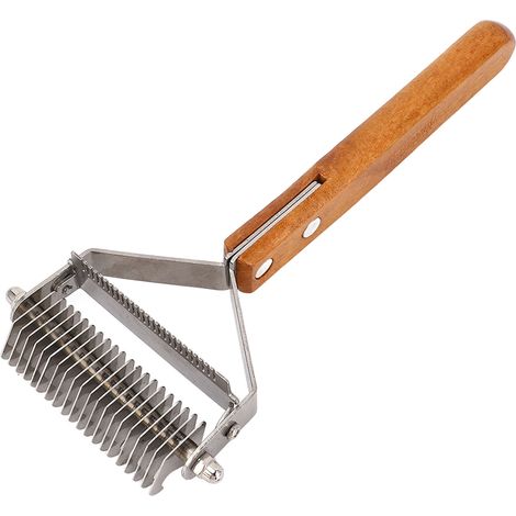 Brosse de toilettage pour animaux de compagnie, démêlage et démêlage, râteau à sous-poil Double face en acier inoxydable pour chiens et chats (1/5)