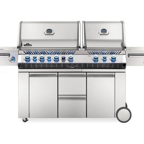 Napoleon – Barbecue à gaz Prestige Pro 825 RSIB – 5 brûleurs inox – Fumoir intégré – 239 x 64 x 130 cm – 38,6 kW pour 12 personnes (1/5)