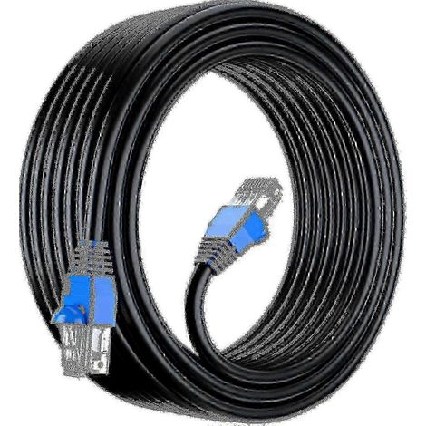 Câble Ethernet extérieur Cat6 UTP CCA 550 MHz étanche de 50 m pour enfouissement direct (1/5)