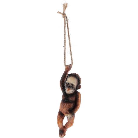 Ornement singe, statue de singe en résine, décoration de jardin, pendentif statue de singe-12.5X5cm (1/4)