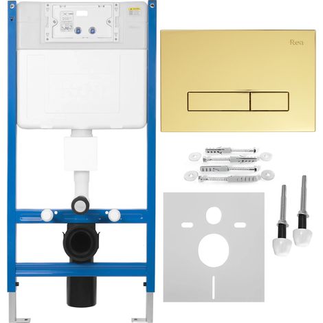 Bâti-Support Encastré Rea K011A-Q + Bouton Hd Gold Gold (1/4)