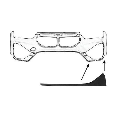 Moulure de pare-choc avant gauche noire BASIC BMW X1 F48 phase 2 2019-2022