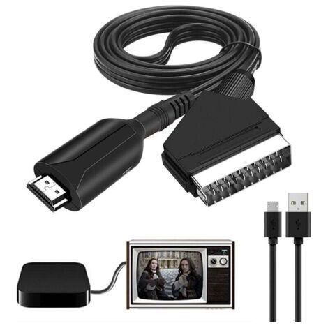 Adaptateur , Convertisseur Péritel vers HDMI , Scart vers Hdmi, pour Full HD TV,Audio Vidéo pour Lecteur Sky Blu-Ray STB Xbox PS3