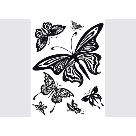Stickers - Papillons Noirs - 1 planche 65x85 cm (1/5)