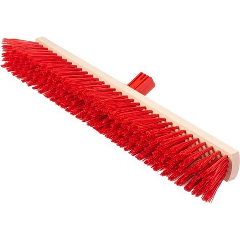 Industrial Street Broom 60 cm, Synthetic Bristles, Wooden Body, For Garden Terrace Garage (1/5)
