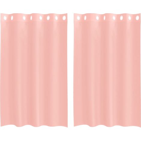 Maison Exclusive - Voile Vorhänge mit Ösen 2 Stk. Rosa 140x175 cm (1/5)
