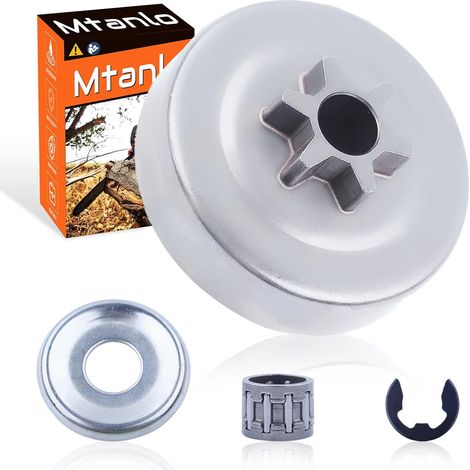 3/8"-6T Spur Sprocket Clutch Drum Kit for Stihl MS171 MS181 MS211 MS 171 181 211 Chainsaw Replacement Parts with Needle Cage Bearing Washer Clip (1/5)