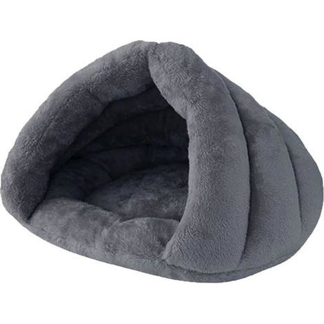 Soft Plush Round Pet Bed for Cats and Dogs, Non-Slip Bottom, Warm Gray Nest, 50x40x30cm Basket