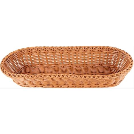 Panier de Portion de Pain Tissé par Osier Ovale, Stockage de Pouces pour Le Dessus de Table de Stockage CosméTique de Fruit de Nourriture et Salle de Bain (1/5)