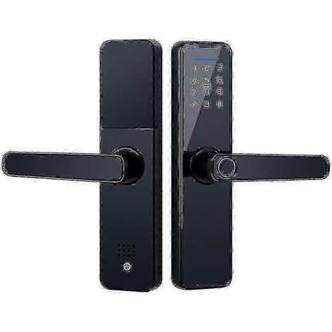 Serrure électronique Tuya Smart Lock 2025 avec empreinte digitale, clavier et poignée. (1/5)