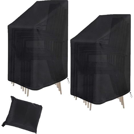 Set of 2 Garden Chair Covers, Waterproof, Cold Resistant, UV Resistant, 210D Oxford Fabric, Garden Chair, Stacking Chair, Chair Cover (1/5)
