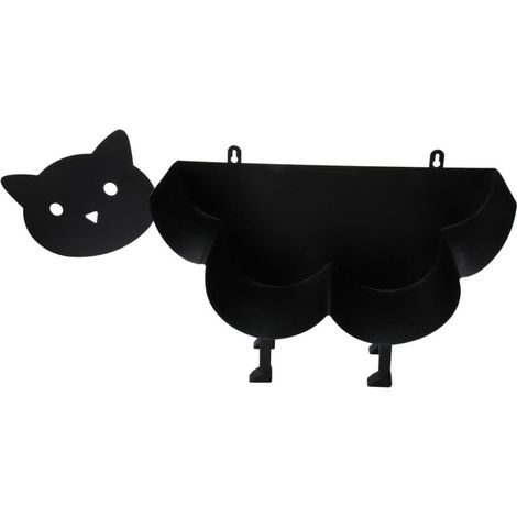 Porte-papier décoratif fer noir chat pour décoration WC (1/5)