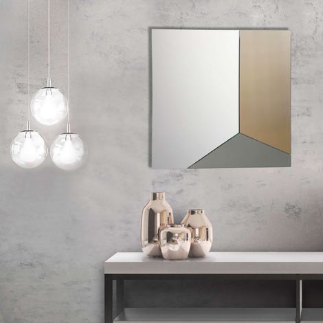 Specchio quadrato moderno 80x80 cm con vetro fume' e bronzo - GEORGE (1/2)