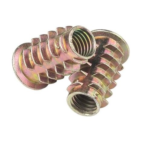 insert fileté 50pcs vissé dans l'écrou manchon d'écrou d'entraînement hexagonal pour la fabrication de meubles en bois DIY alliage de zinc M8 20mm (1/5)