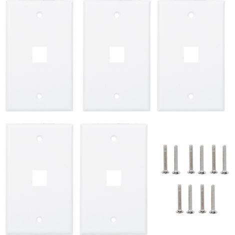 120 US-Netzwerksteckdosenfeld, RJ45 Flachwand-Abdeckplatte, 5 Stück (1/5)
