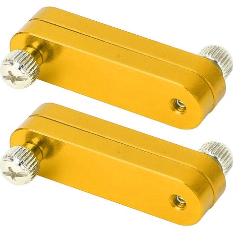 Lot de 2 blocs de positionnement pour règle, en alliage d'aluminium, réglables, avec butée de positionnement, couleur or. (1/5)