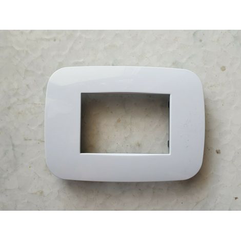 TRADE SHOP - Placca Placchetta Placchette Compatibili Per Serie Axolute Bticino Colorate Fori - Bianco -3 fori -