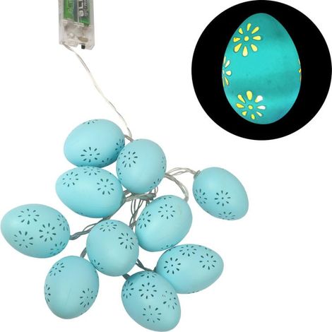 Eier-Lichtergirlande mit LED-Lichtern, Osterblau (1/2)