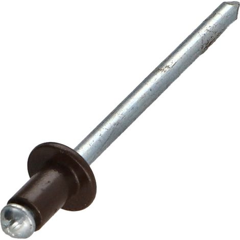 Rivet aveugle Aluminium Tige acier 4X6 Epaisseur de serrage 0.5A 2 Tête Ronde Standard RAL8014 brun sepia