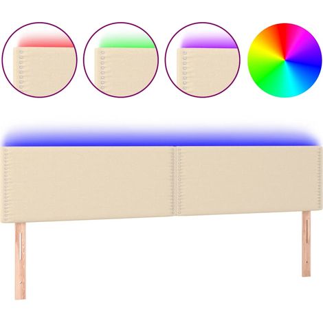 Maison Exclusive - Testiera a LED Crema 180x5x78/88 cm in Tessuto (1/5)