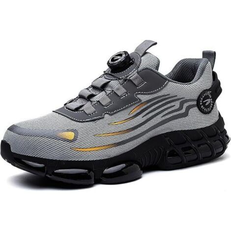 Chaussures de sécurité S3, pointure 46, légères et respirantes, embout pivotant élégant, chaussures de sport, embout anti-écrasement et anti-acier, pas besoin de lacets (1/5)