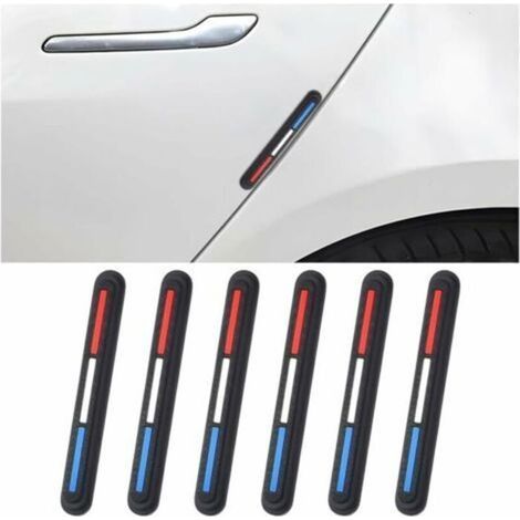 BelleRise – 6-teiliges Set Stoßstangen- und Türschutzleisten, selbstklebende Kratzschutzstreifen (Rot/Weiß/Blau), universell passend für alle Fahrzeuge (1/5)
