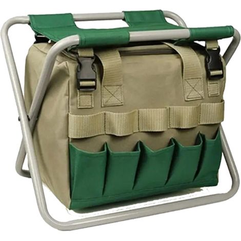 Chaise pliante portable,Tabouret de jardin pliable avec sac de rangement amovible, ensemble de tabourets de jardinage multifonctionnels,vert (1/5)